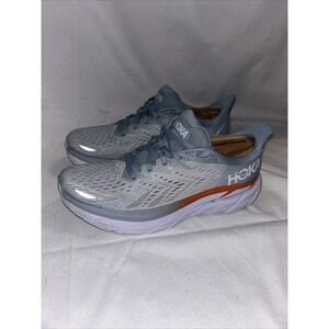 Hoka One One Clifton Wmns Sz 10B Running Walking Light Blue Orange White